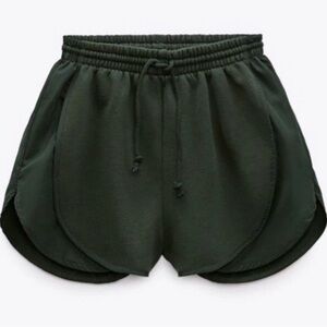 Zara Dark Green Women's athletic Shorts